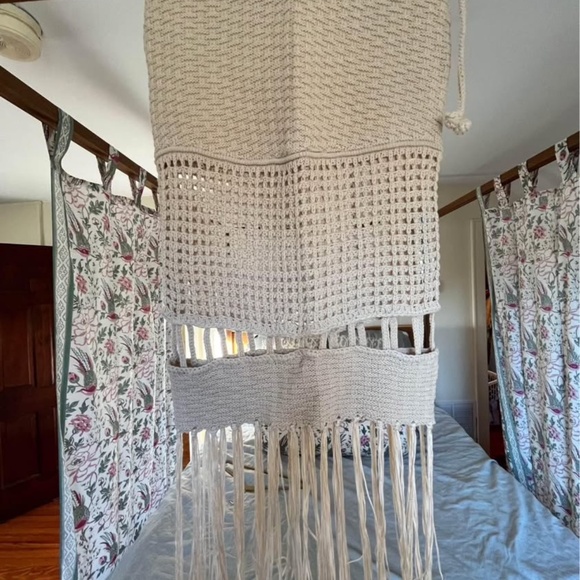 ZARA New W Tags Knit crochet Fringe Midi Dress Size Small - Picture 5 of 7